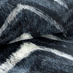 Komplet pościeli z bawełny satynowej Spring 220x200 geometryczny wzór w granacie, czerni i bieli