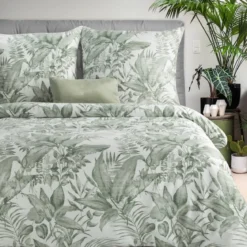 Komplet pościeli z bawełny satynowej Spring 220x200 tropikalna roślinność