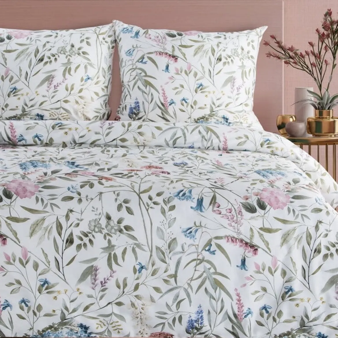 Komplet pościeli z bawełny satynowej Spring 220x200 wzór kwiatowy