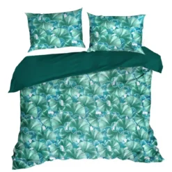 Komplet pościeli z bawełny satynowej turkusowej 220x200 Nika