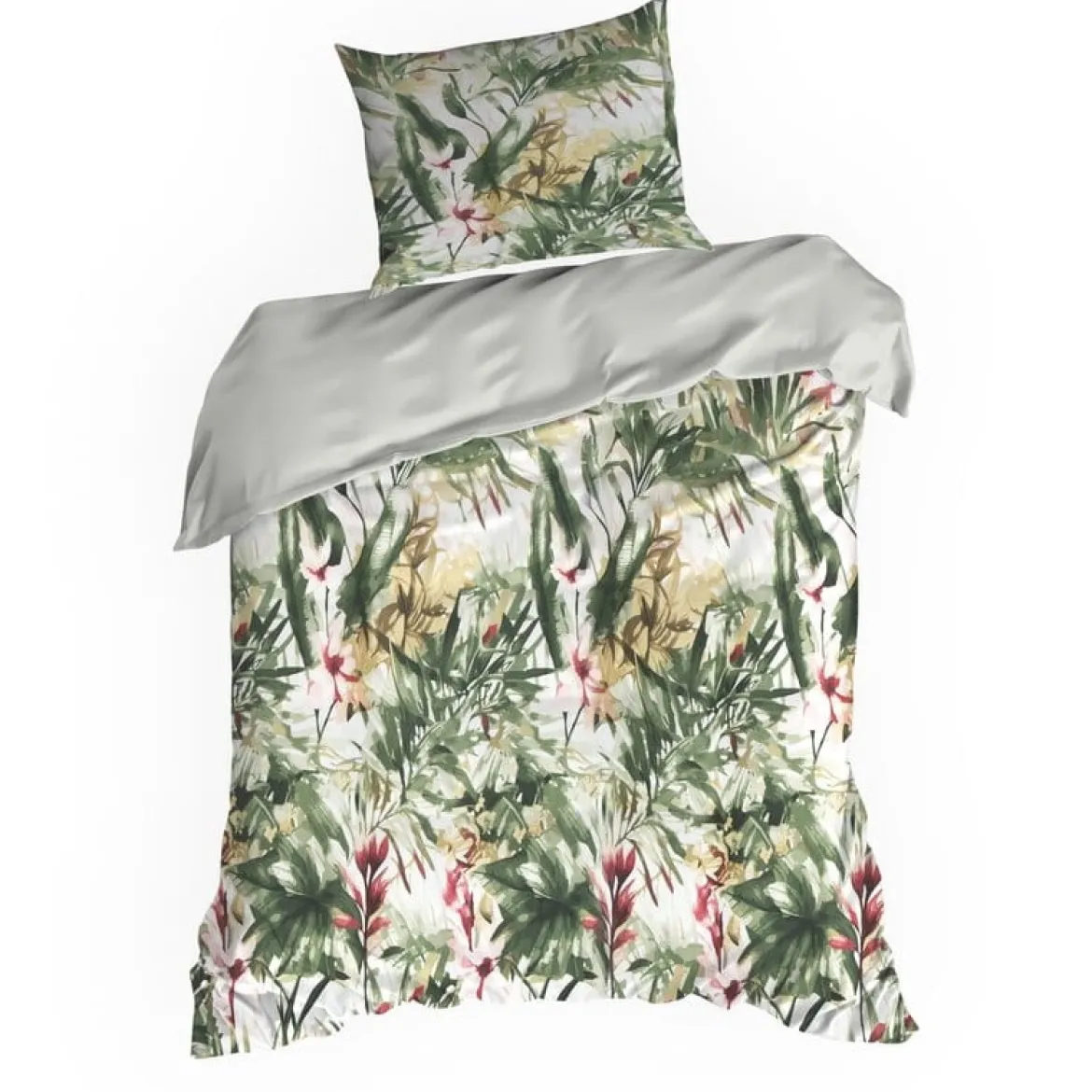 Komplet pościeli z bawełny satynowej Spring 140x200 tropikalny wzór