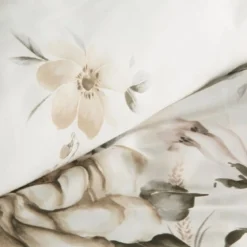 Komplet pościeli z bawełny satynowej Spring 140x200 w beżowo brązowe kwiaty