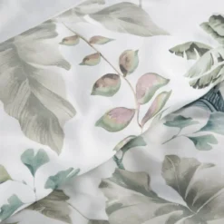 Komplet pościeli z bawełny satynowej Spring 140x200 w tropikalne liście