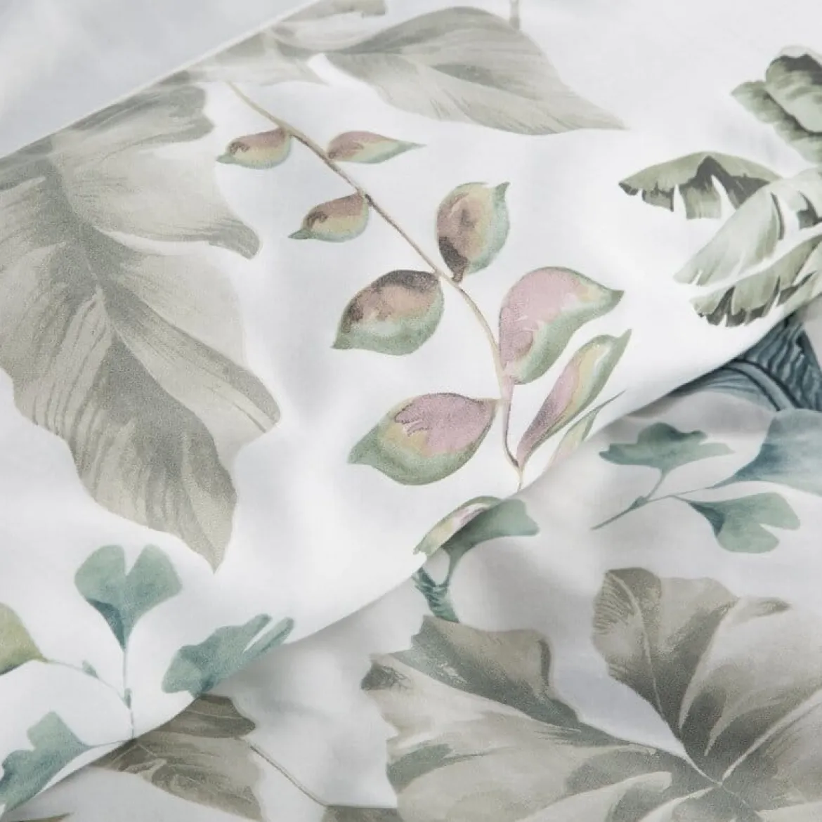 Komplet pościeli z bawełny satynowej Spring 140x200 w tropikalne liście