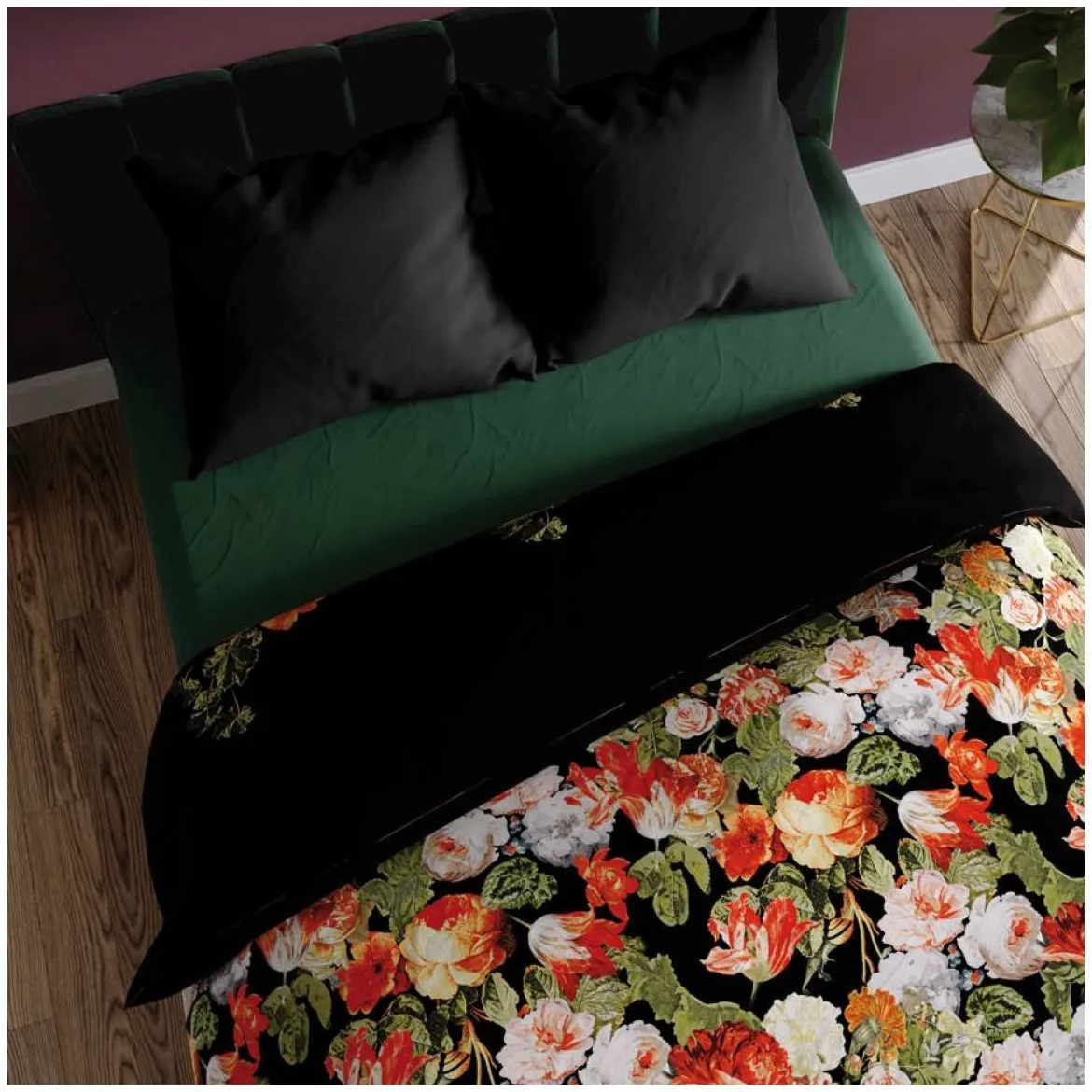 Komplet pościeli z bawełny satynowej 160x200 Tulipas