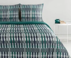 Komplet pościeli z bawełny satynowej w pasy 160x200 Nika
