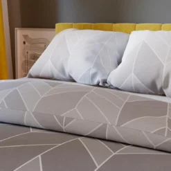 Komplet pościeli z bawełny satynowej geometryczny wzór 160x200 Nitta