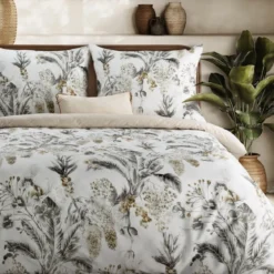 Komplet pościeli z bawełny satynowej Spring 160x200 roślinny motyw