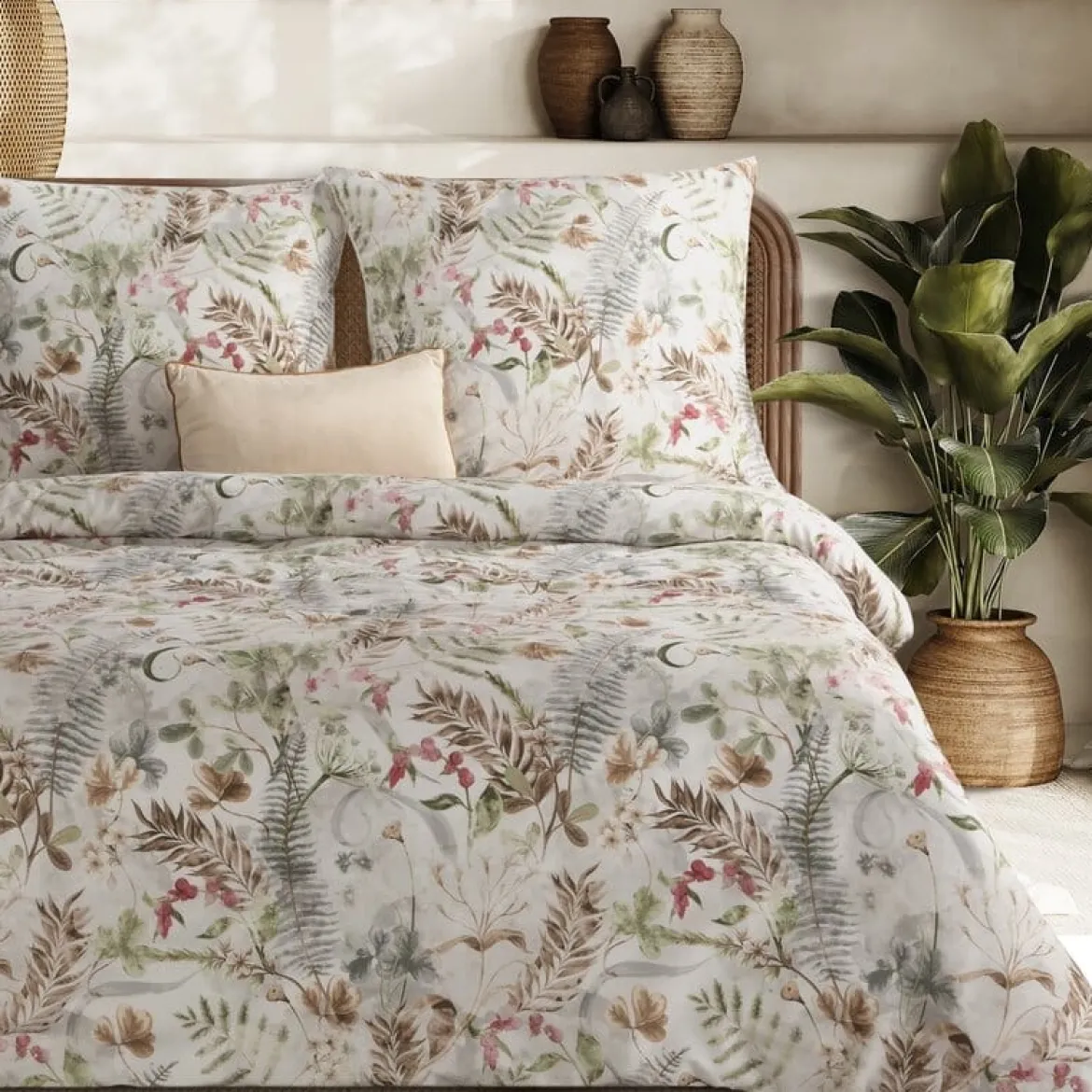 Komplet pościeli z bawełny satynowej Spring 160x200 florystyczne motywy