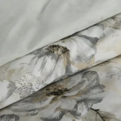 Komplet pościeli z bawełny satynowej Spring 160x200 w beżach i szarościach