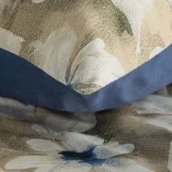 Komplet pościeli z bawełny satynowej Spring 160x200 w beżowo błękitne kwiaty