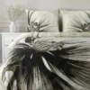 Komplet pościeli z bawełny satynowej Spring 160x200 w duży czarno beżowy kwiat