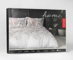 Komplet pościeli z satyny bawełnianej 220x200 w kwiaty glicynii Home Satin