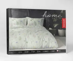 Komplet pościeli z satyny bawełnianej miętowej 220x200 w drobne kwiaty Home Satin