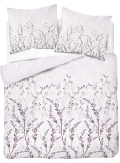 Komplet pościeli z satyny bawełnianej różowej 220x200 w drobne gałązki Home Satin
