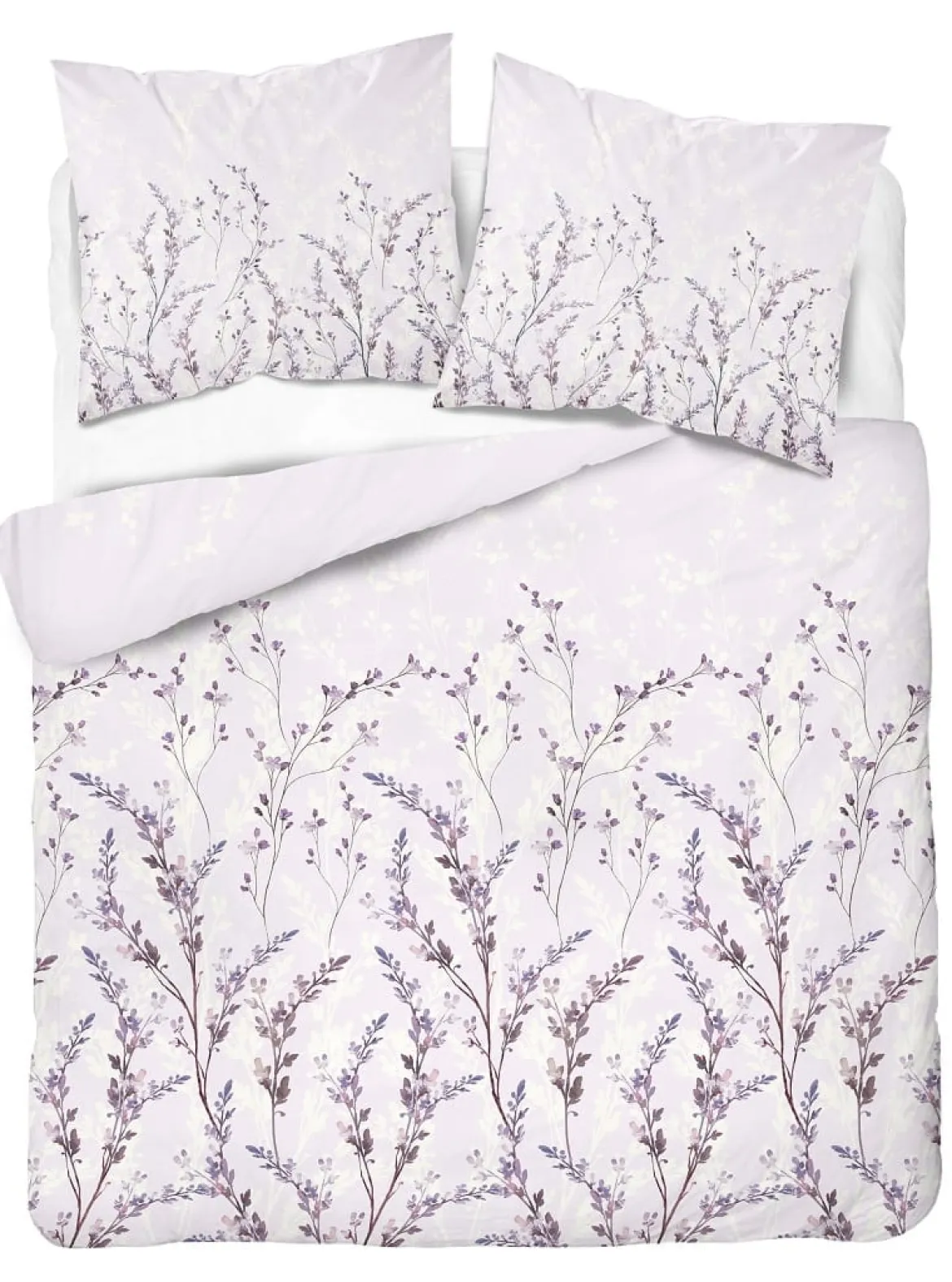 Komplet pościeli z satyny bawełnianej różowej 220x200 w drobne gałązki Home Satin