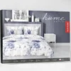 Komplet pościeli z satyny bawełnianej 140x200 w granatowe peonie i hortensje Home Satin