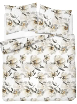 Komplet pościeli z satyny bawełnianej 160x200 w duże pełne kwiaty Home Satin