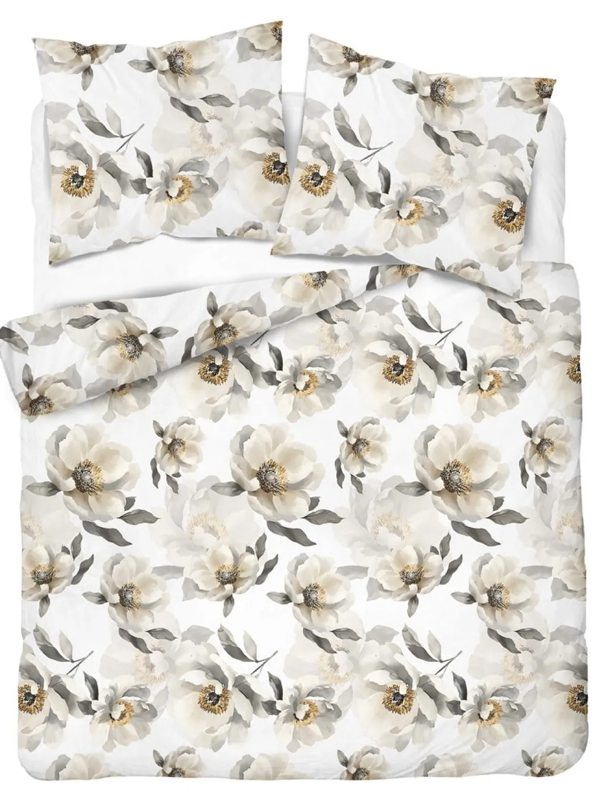 Komplet pościeli z satyny bawełnianej 160x200 w duże pełne kwiaty Home Satin