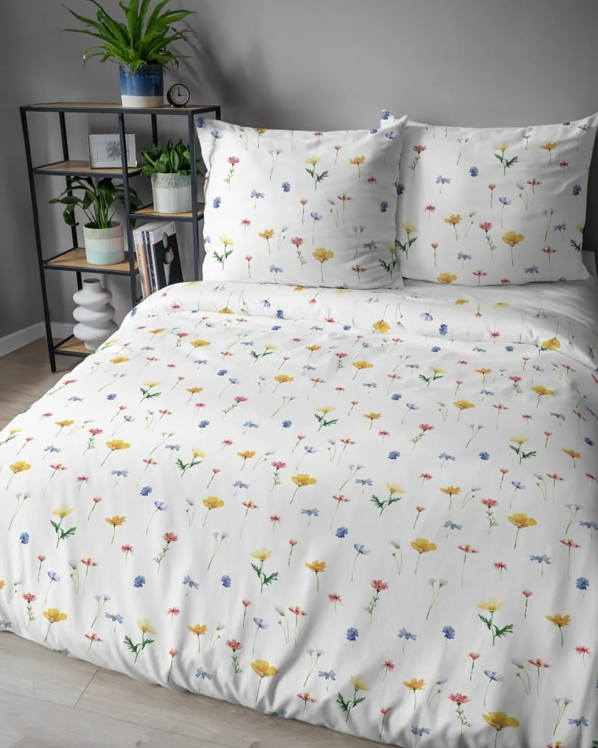 Komplet pościeli z satyny bawełnianej Home Satin 160x200 w polne kwiaty