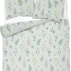 Komplet pościeli z satyny bawełnianej miętowej 160x200 w drobne kwiaty Home Satin