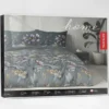 Komplet pościeli z satyny bawełnianej petrol 160x200 w botaniczne kwiaty Home Satin