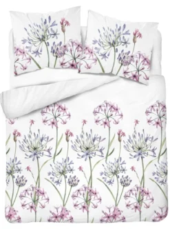 Komplet pościeli z satyny bawełnianej 220x200 w kwiaty czosnku ozdobnego Home Satin