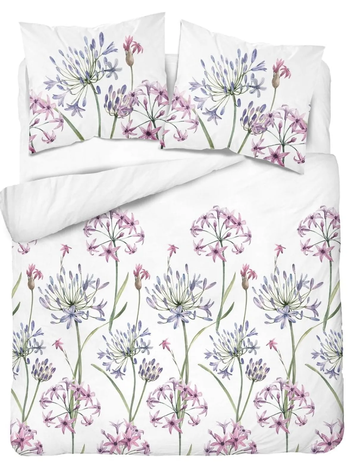 Komplet pościeli z satyny bawełnianej 220x200 w kwiaty czosnku ozdobnego Home Satin