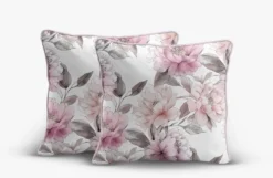 Komplet poszewek z perkalu 40x40 Różowe Kwiaty Piwonii Lame Percale