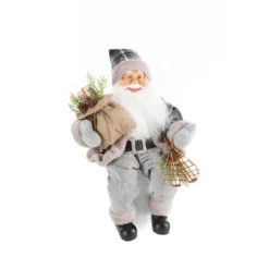 Mikołaj siedzący Popielato Czarny 40cm