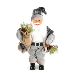 Mikołaj Stojący Popielato Czarny 40cm