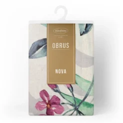 Obrus Natu 140x280 biało różowy