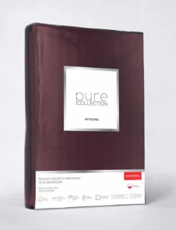 Pościel adamaszkowa Pure 180x200 burgundowa