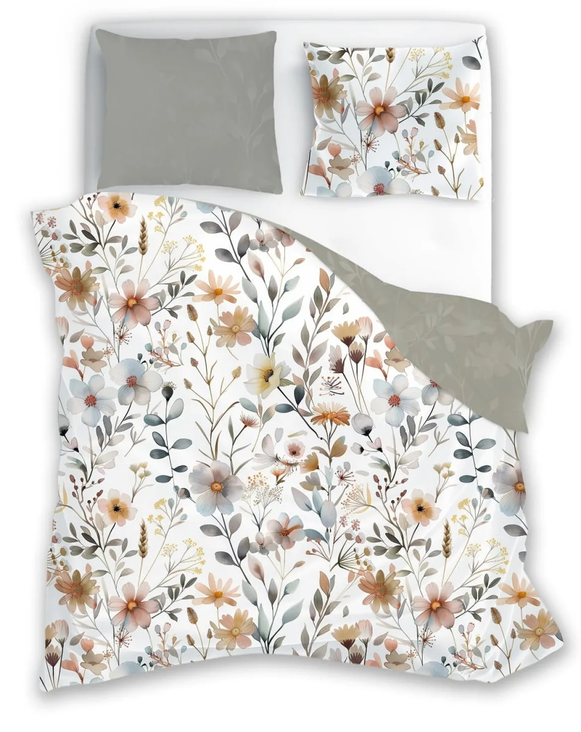 Pościel bawełna satynowa Boho 160x200 w kwiaty