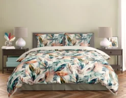 Pościel bawełna satynowa Milagro 160x200 w kolorowe pióra
