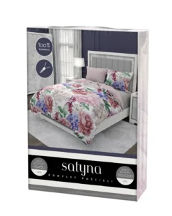 Pościel bawełna satynowa 160x200 w romantyczne piwonie