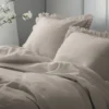 Pościel bawełniana Boho 160x200 Taupe z falbaną