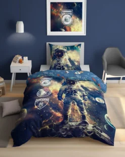 Pościel bawełniana dziecięca 140x200 Kosmonauta