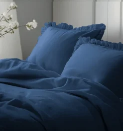 Pościel bawełniana 220x200 Denim z falbaną