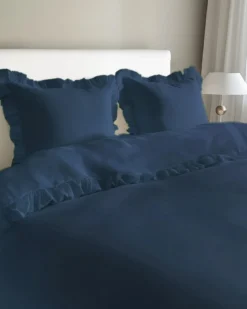 Pościel bawełniana 220x200 Denim z falbaną