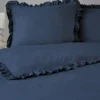 Pościel bawełniana 160x200 Denim z falbaną