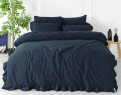 Pościel bawełniana 160x200 Dress Blue