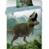 Pościel bawełniana 140x200 T-REX zielony