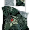 Pościel bawełniana zielona Trendy 220x200 liście monstery