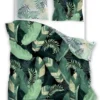 Pościel bawełniana zielona Trendy 160x200 liście