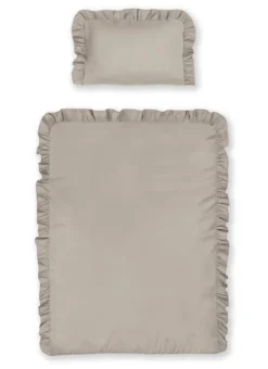 Pościel dziecięca bawełniana 90x120 Taupe Falbana