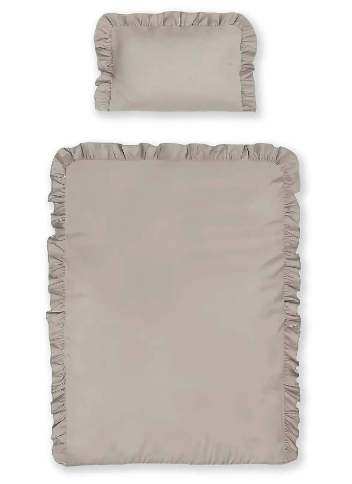Pościel dziecięca bawełniana 100x135 Taupe Falbana