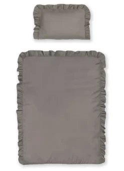 Pościel dziecięca bawełniana 90x120 Warm Grey Falbana