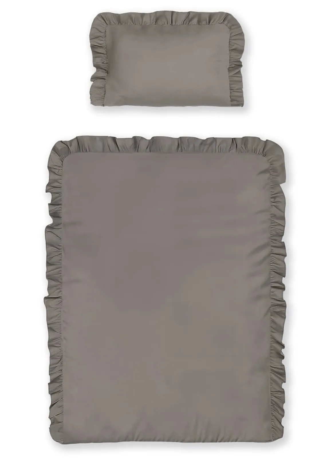 Pościel dziecięca bawełniana 90x120 Warm Grey Falbana