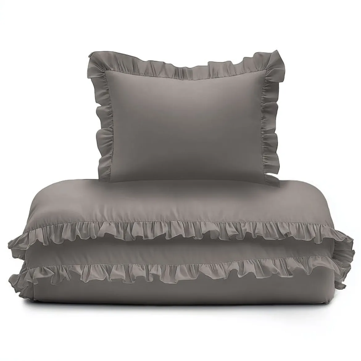 Pościel dziecięca bawełniana 90x120 Warm Grey Falbana